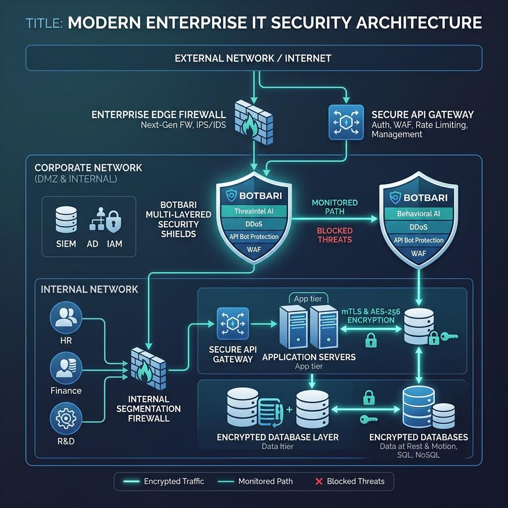 Botbari Multi-Layered Security Architecture Diagram